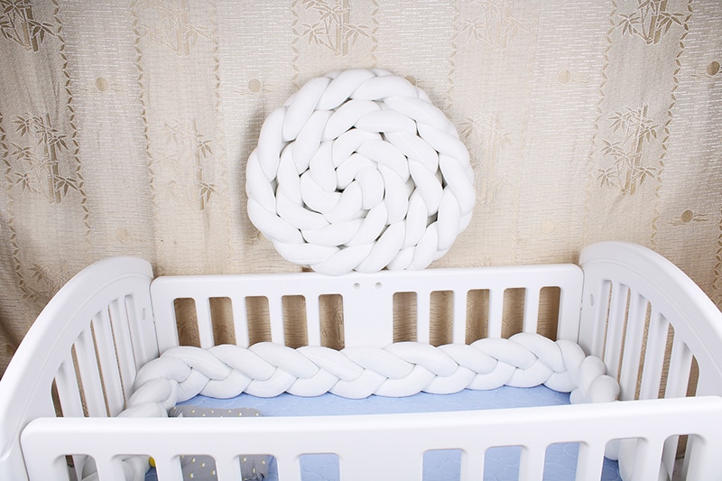 1M/2M/3M Length Nordic Knot Newborn Bumper Knot Long Knotted Braid Pillow Baby Bed Fence Woven Plush Crib Cushion Bed Fence